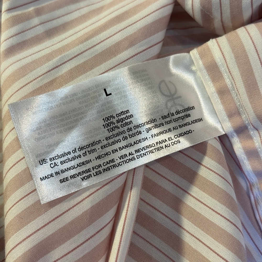 Gloria Vanderbilt Pink Striped Button Down Wrinkle Resistant Oversized Shirt - Picture 10 of 11